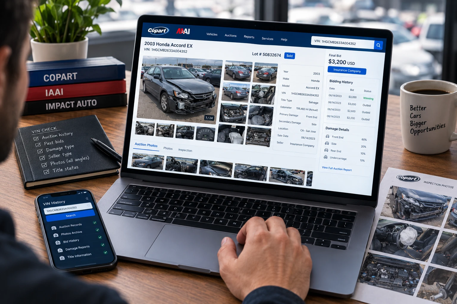 How to Search Historic Copart and IAAI Auction Records by VIN